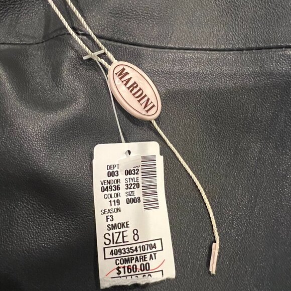 NWT Mardini Gray Leather Pencil Skirt, SIze 8 - Picture 16 of 16